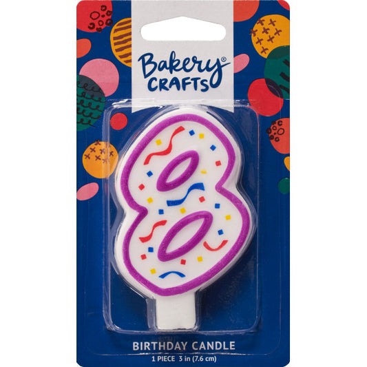 8 Party Purple Numeral Candles