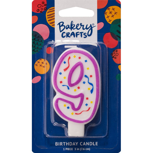 9 Party Purple Numeral Candles