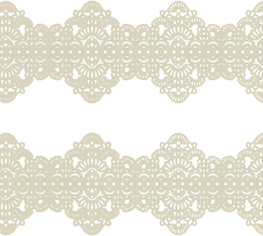 Cake Lace Art Nouveau Style Applique Ivory White 14-inch
