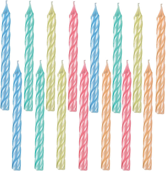 Pastel Pearlized Spiral Candles