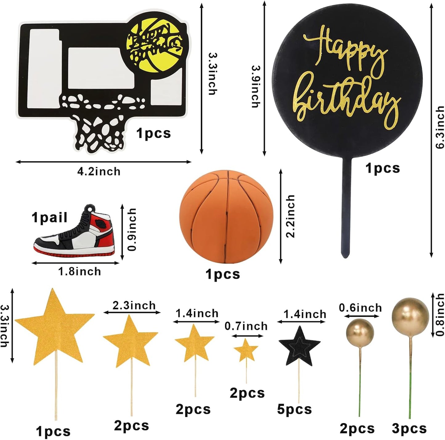 21pcs Basketball Theme Cake Topper