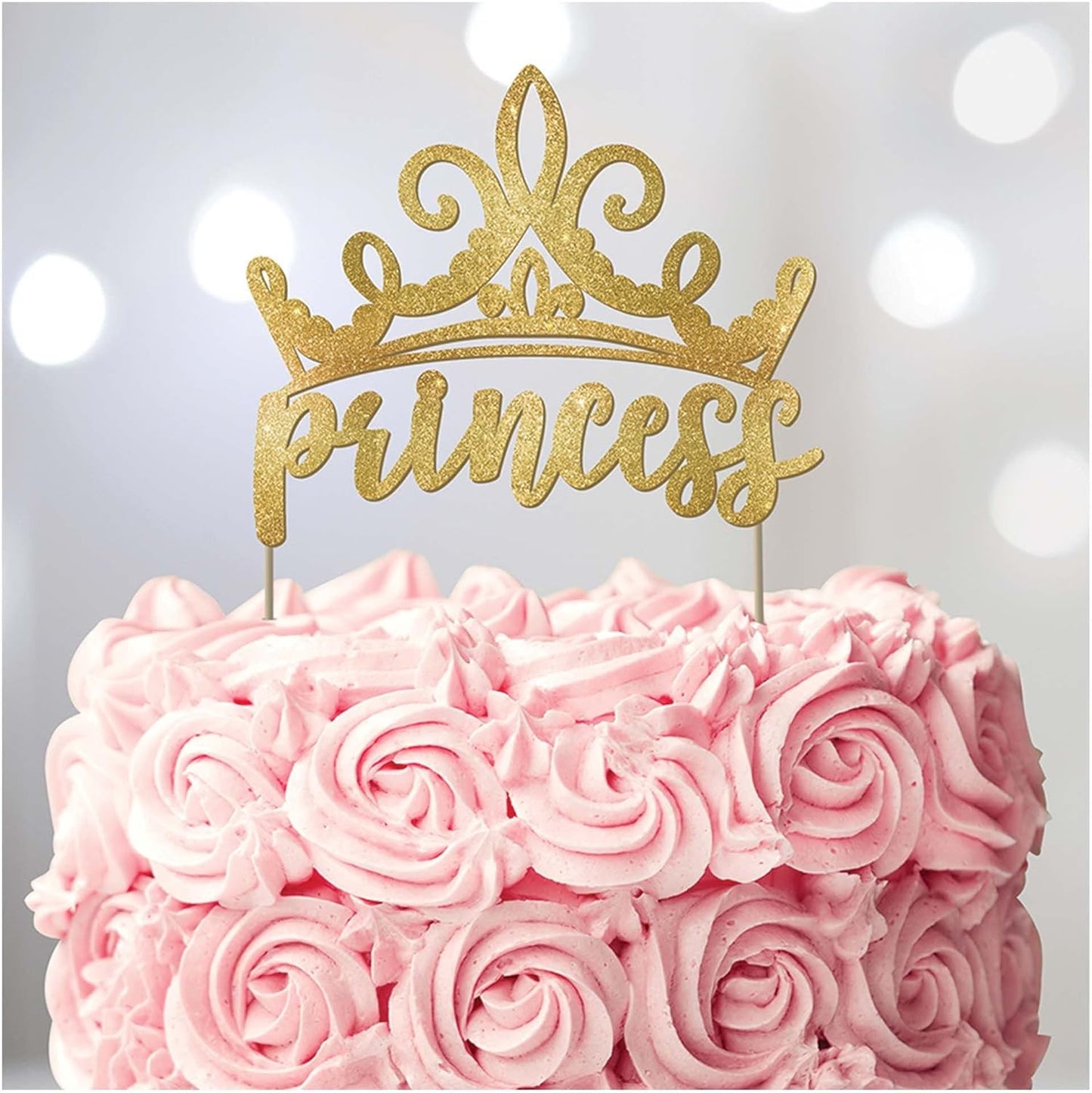 Disney Princess Gold Glitter Cake Pick