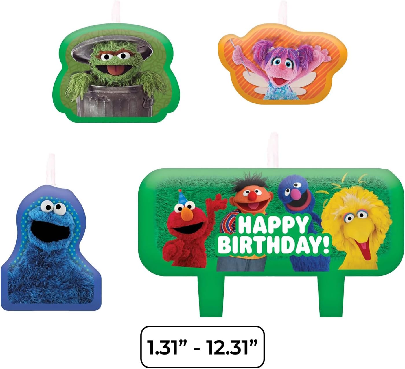 Multicolor Everyday Sesame Street Birthday Candle