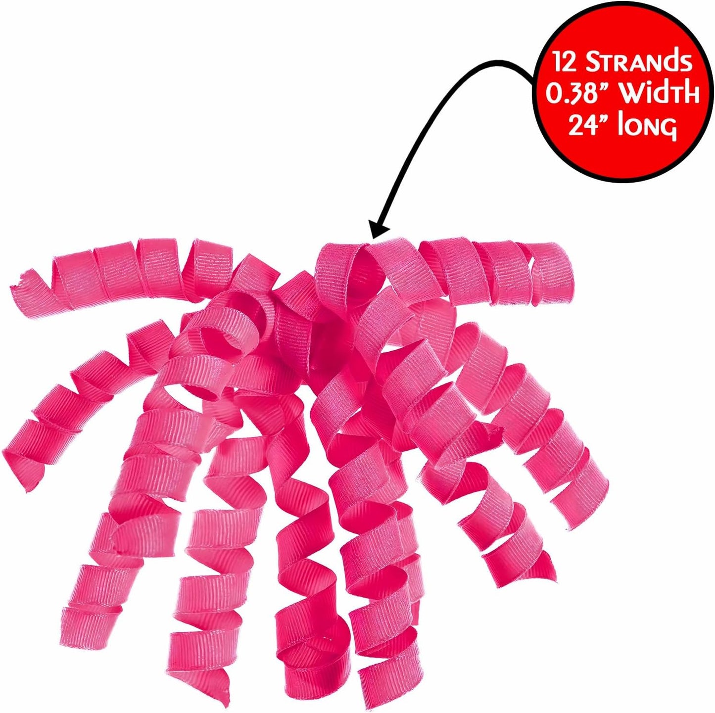Vibrant Neon Pink Polyester Grosgrain Gift Bow -