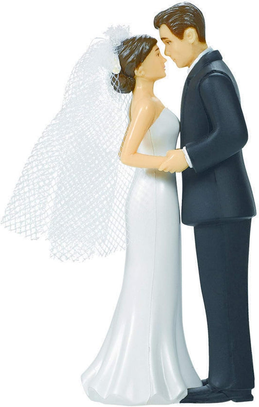 Elegant Bride & Groom Wedding Cake Plastic Topper