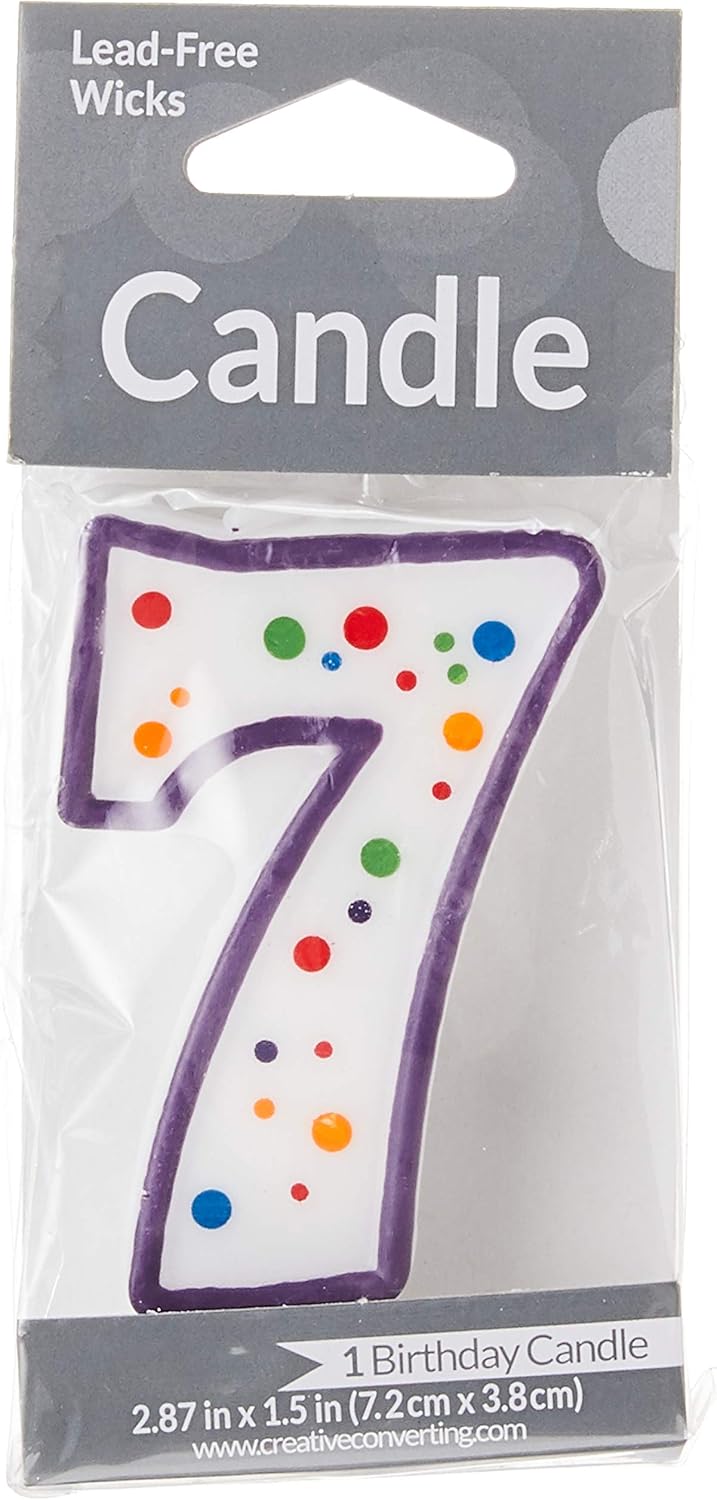 Polka Dot "7" Candle