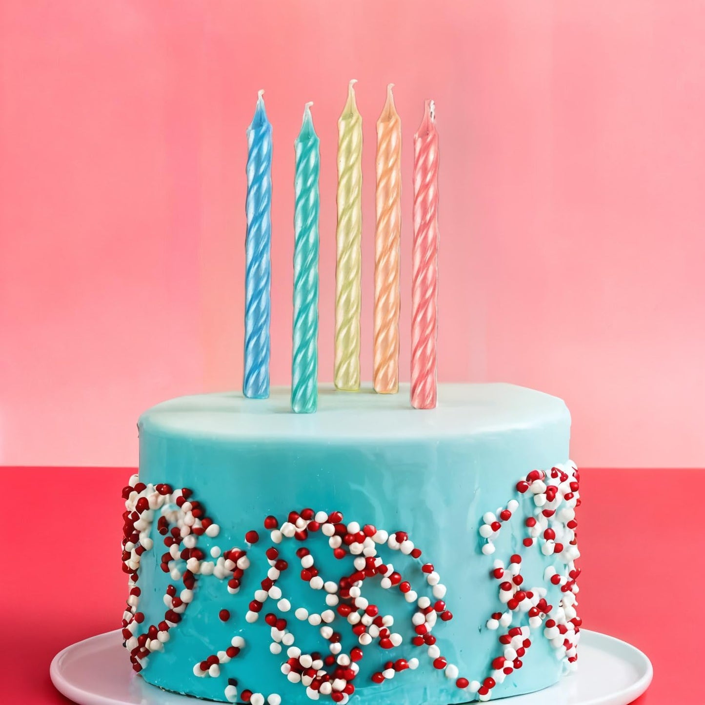 Pastel Pearlized Spiral Candles