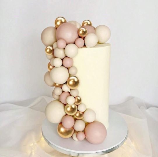 Apricot Gold Light Brown Ball Cake Topper