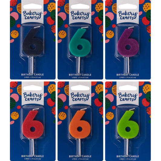 6 Mini Block Numeral Candles