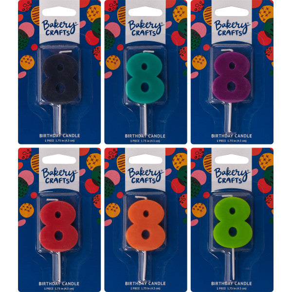 8 Mini Block Numeral Candles