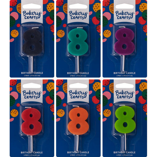 8 Mini Block Numeral Candles