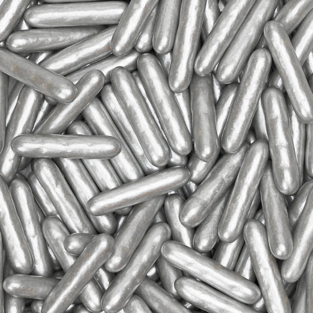 Metallic Silver Rods Sprinkles