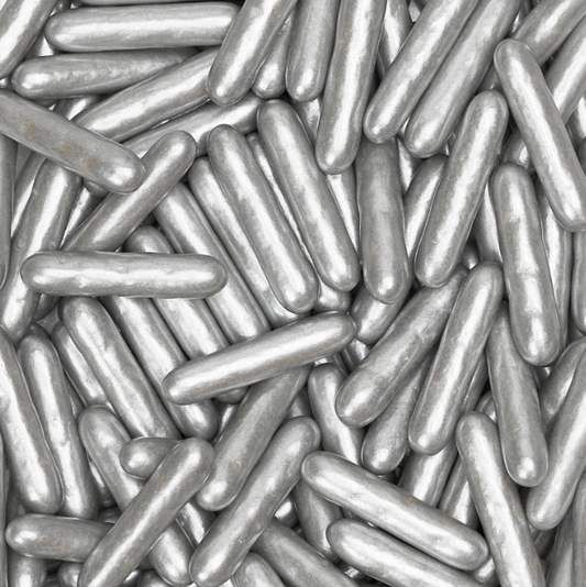 Metallic Silver Rods Sprinkles