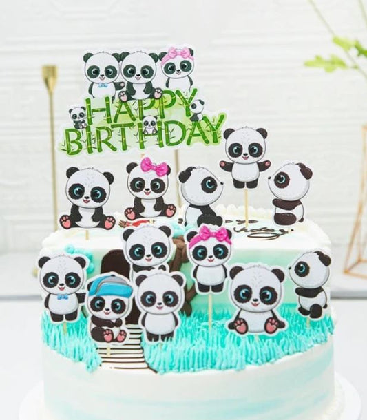 Panda Design Cake Topper