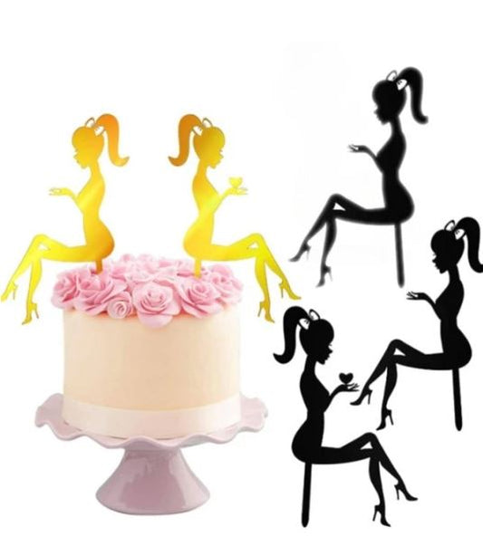Acrylic Cake Topper High Heels Lady Elegant Girl Cake Topper