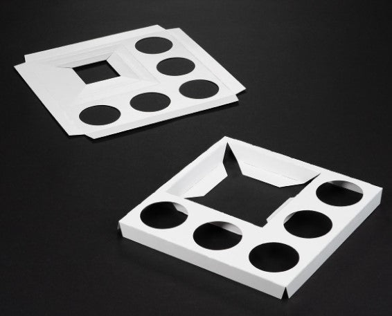 10" x 10" x 7/8" Bento Box Insert  ( 5-Count Cupcake and Mini Cake Insert)