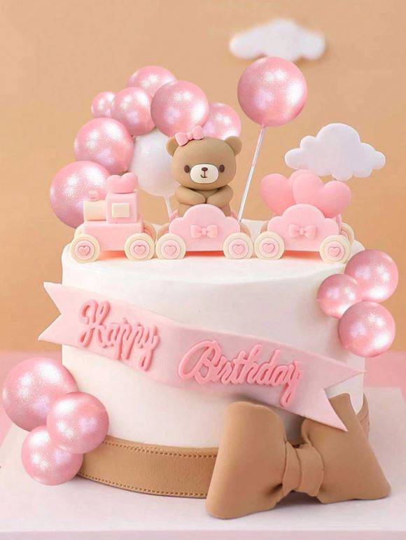 50pcs Pink Foam Ball Cake Topper