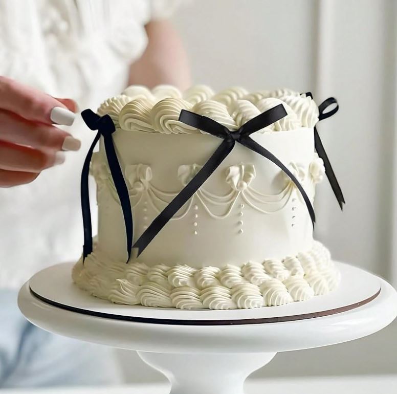 Black Bow Cake Topper