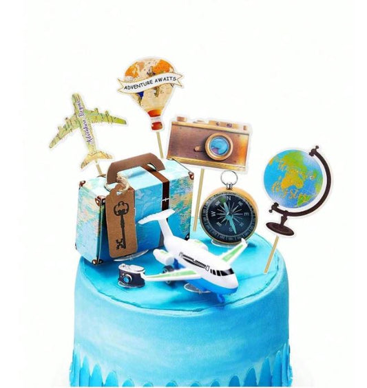 10 Pcs Travel Cake Toppers Set