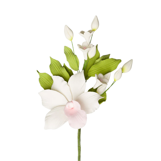 8.5" Orchid Spray - White