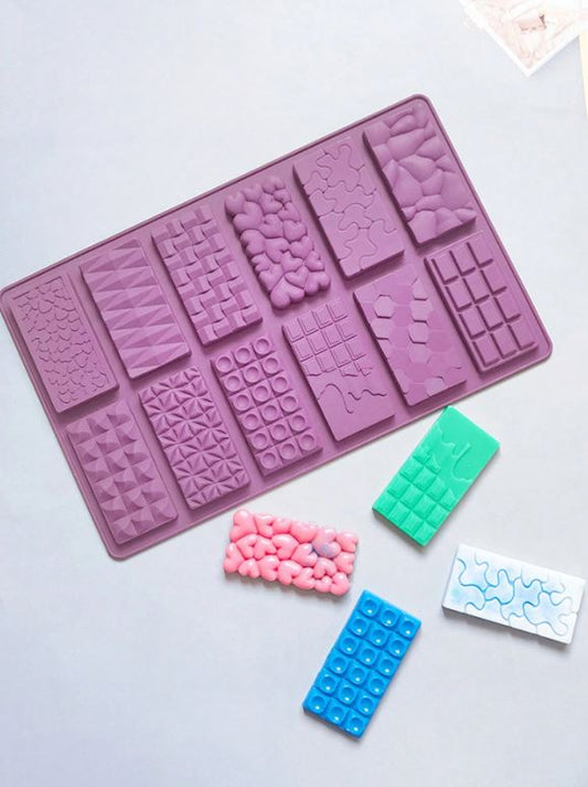 1pc 12-Cavity Chocolate Bar Silicone Mold