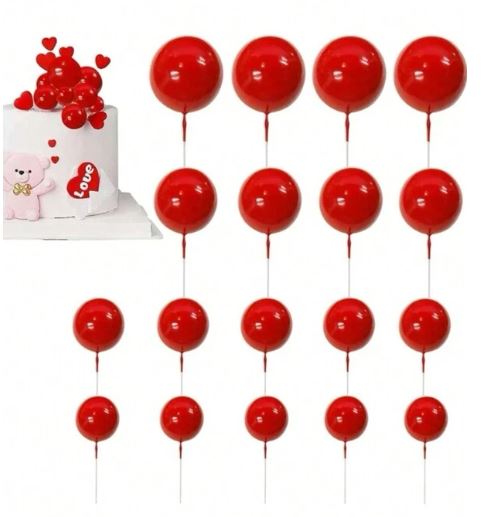 20pcs Mixed Size Red Foam Balls