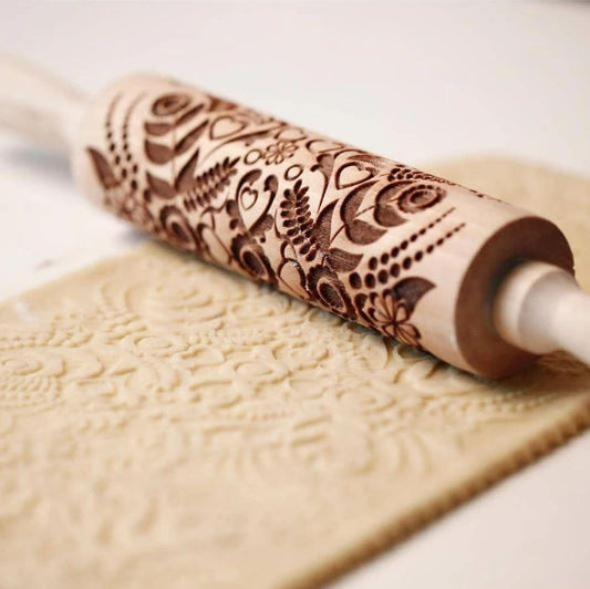 Flower Embossed Rolling Pin