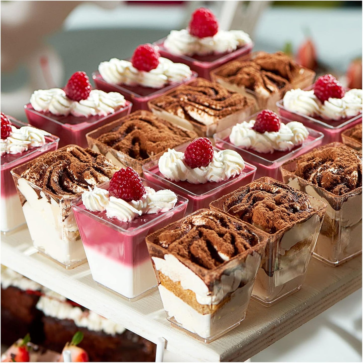 5 oz Plastic Dessert Cups with Lids and spoon