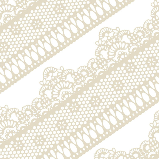 Cake Lace Lattice with Small Daisy Ivory White 14-inch