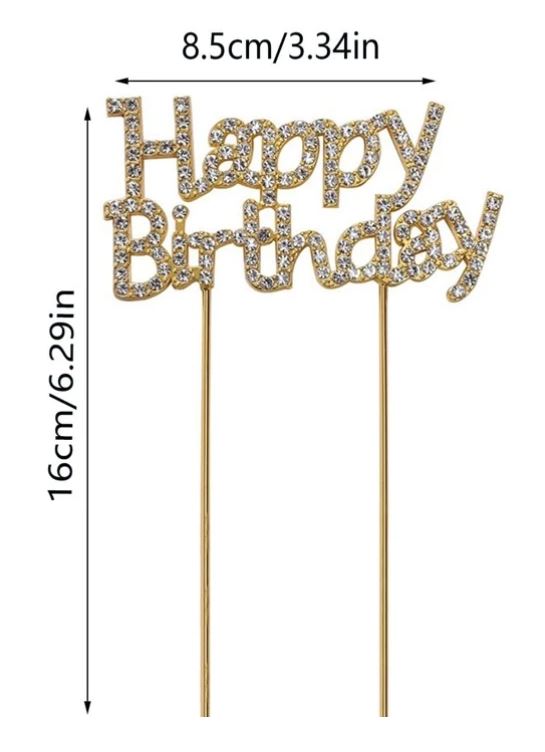 Modern Faux Diamond Design Cake Topper