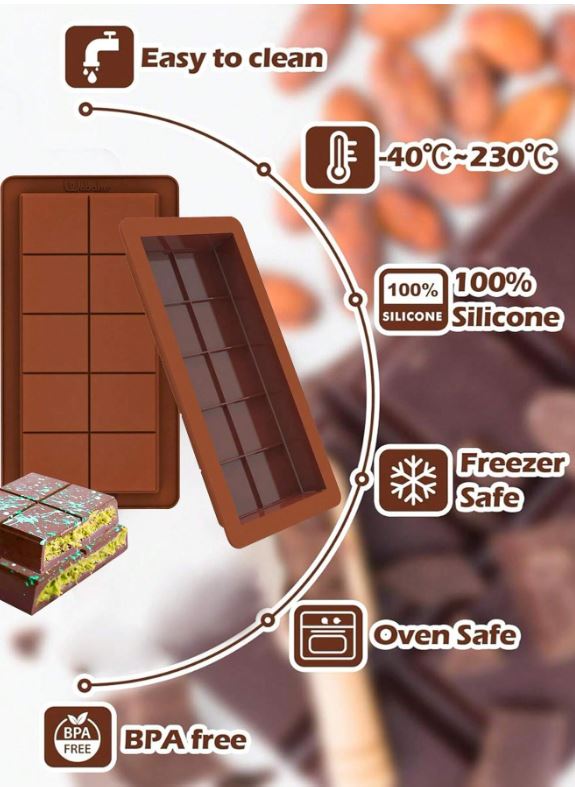 1pc Chocolate Bar Silicone Mold