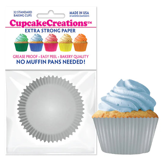 Silver Greaseproof Liner - Cupcake Creations
