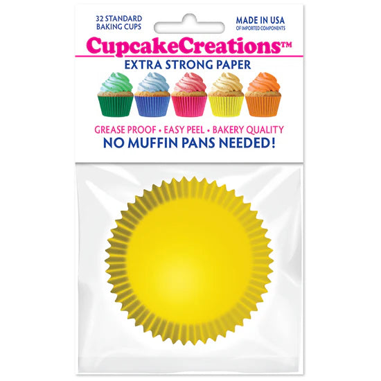 Yellow Greaseproof Liner - Cupcake Creations