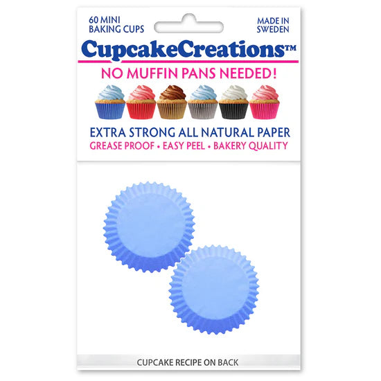 Mini Light Blue Baking Cups