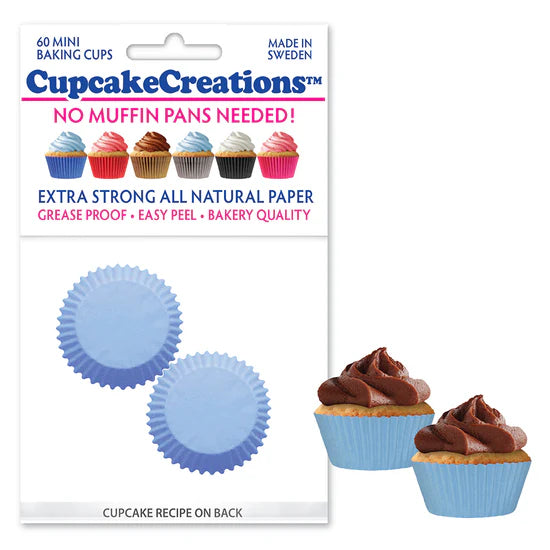 Mini Light Blue Baking Cups