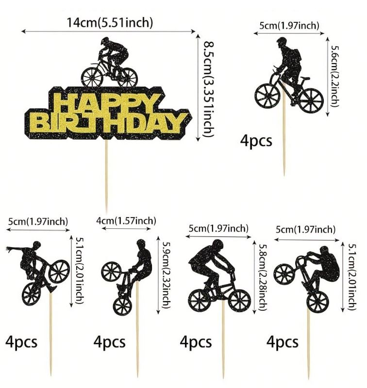 Bicycle Cupcake Toppers