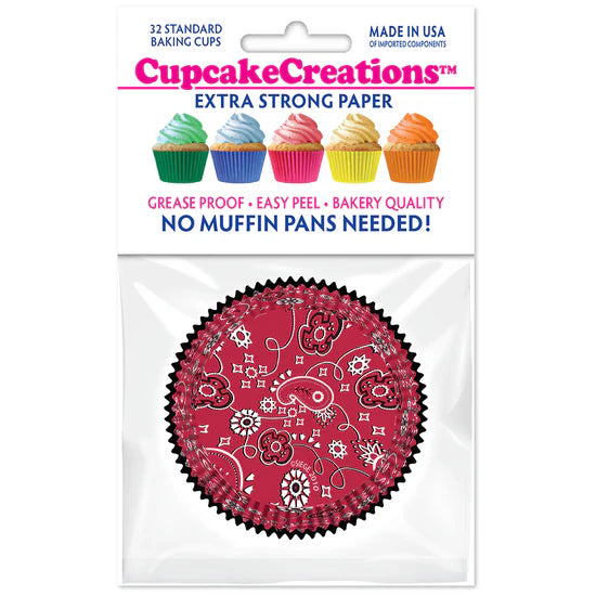 Red Bandana Baking Cups - Cupcake Creations