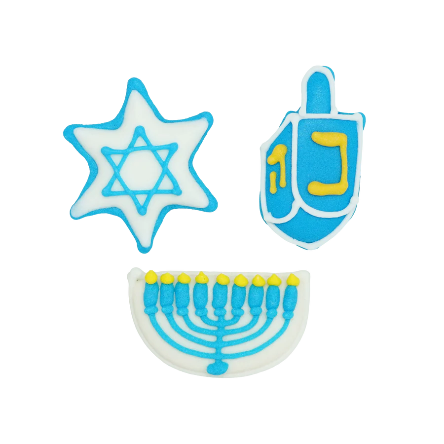 1.5" Royal Icing Hanukkah Set - Kosher