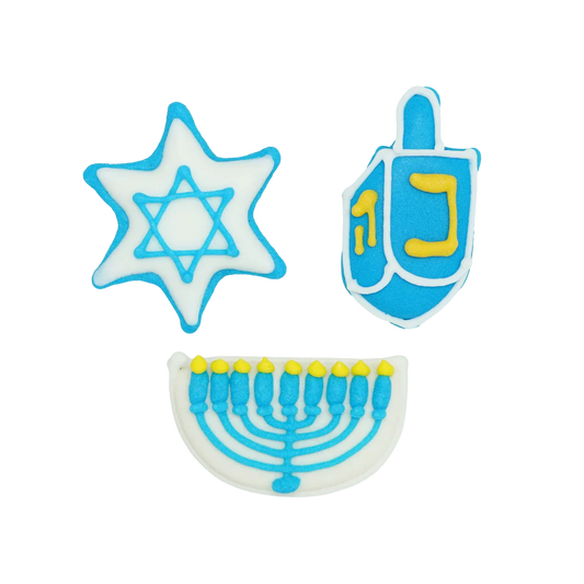 1.5" Royal Icing Hanukkah Set - Kosher