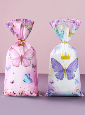Pink, Purple Butterfly Treat Bags