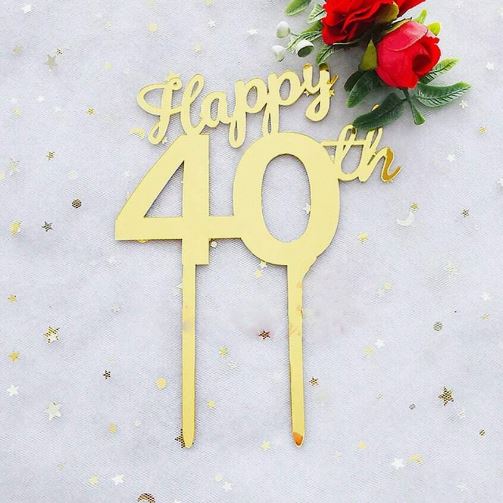 Happy 40th Cake Topper