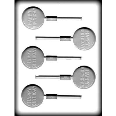 Happy Birthday Lollipop Hard Candy Mold