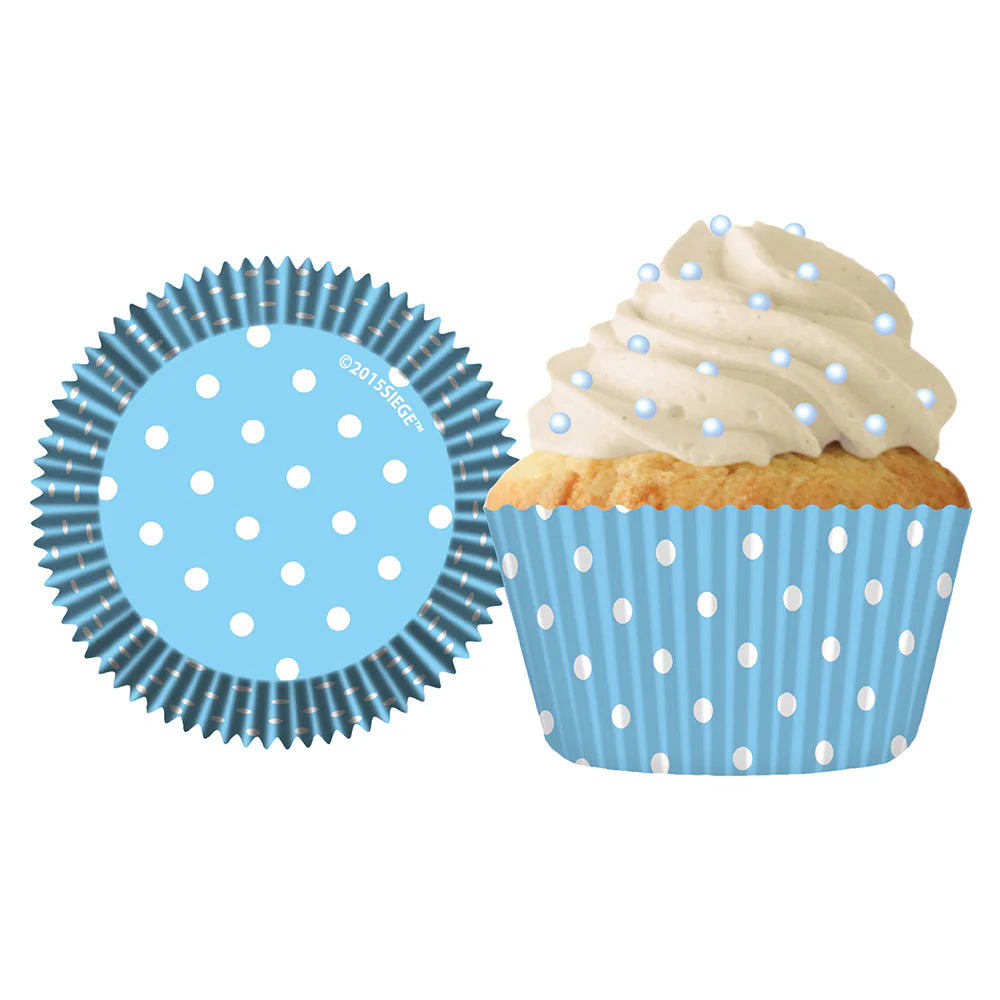 Light Blue Polka Dot Cupcake Liners