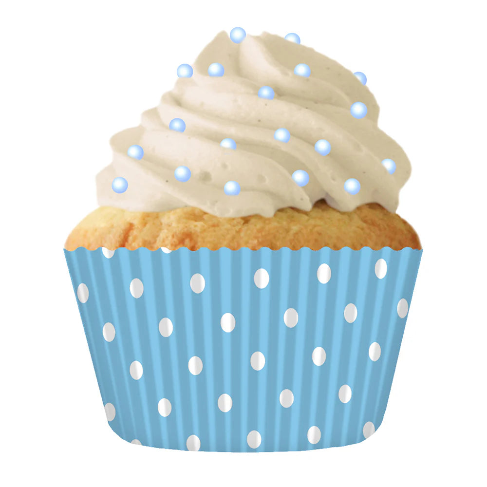 Light Blue Polka Dot Cupcake Liners