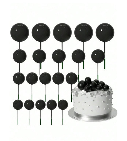50pcs Black Foam Cake Topper