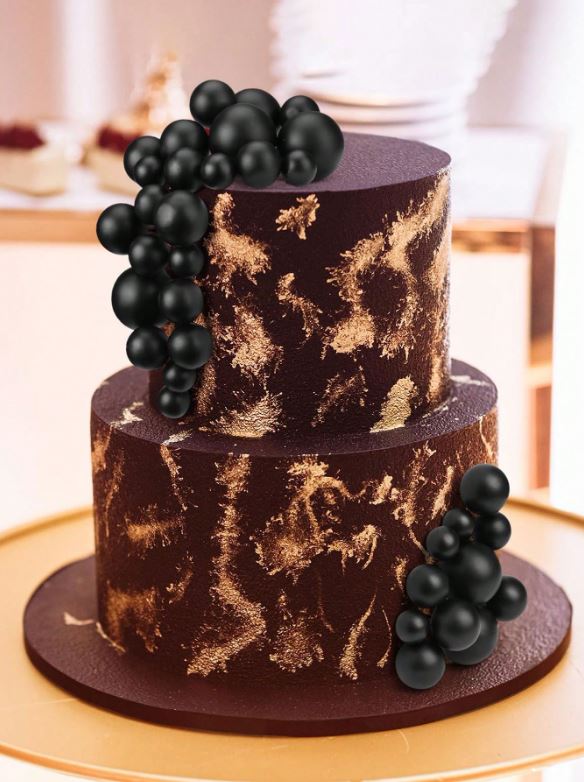 50pcs Black Foam Cake Topper