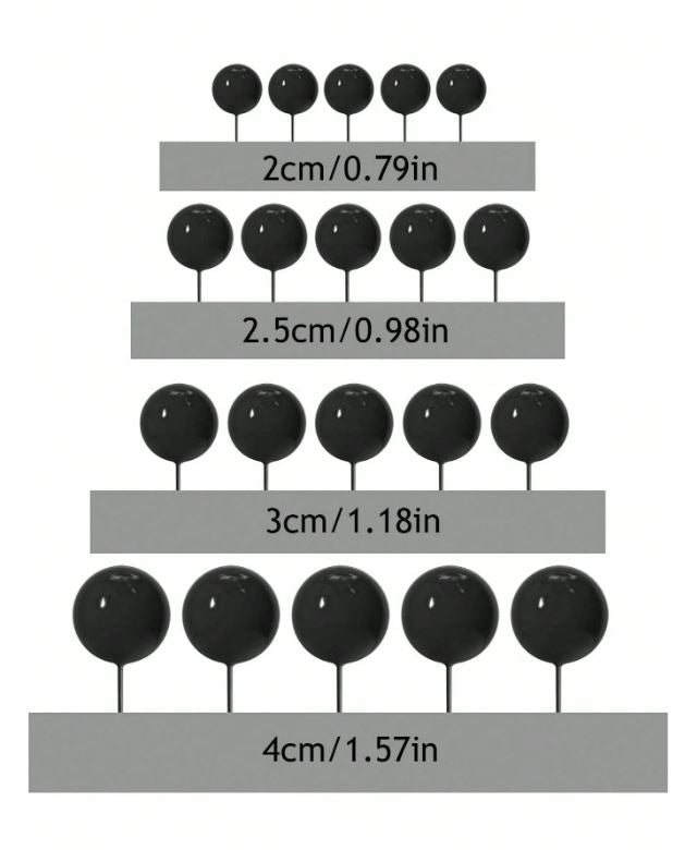 50pcs Black Foam Cake Topper
