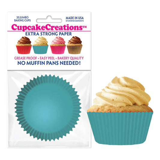 Jumbo Turquoise Baking Cups - Cupcake Creations