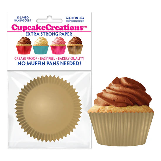 Jumbo Gold Baking Cups - Cupcake Creations