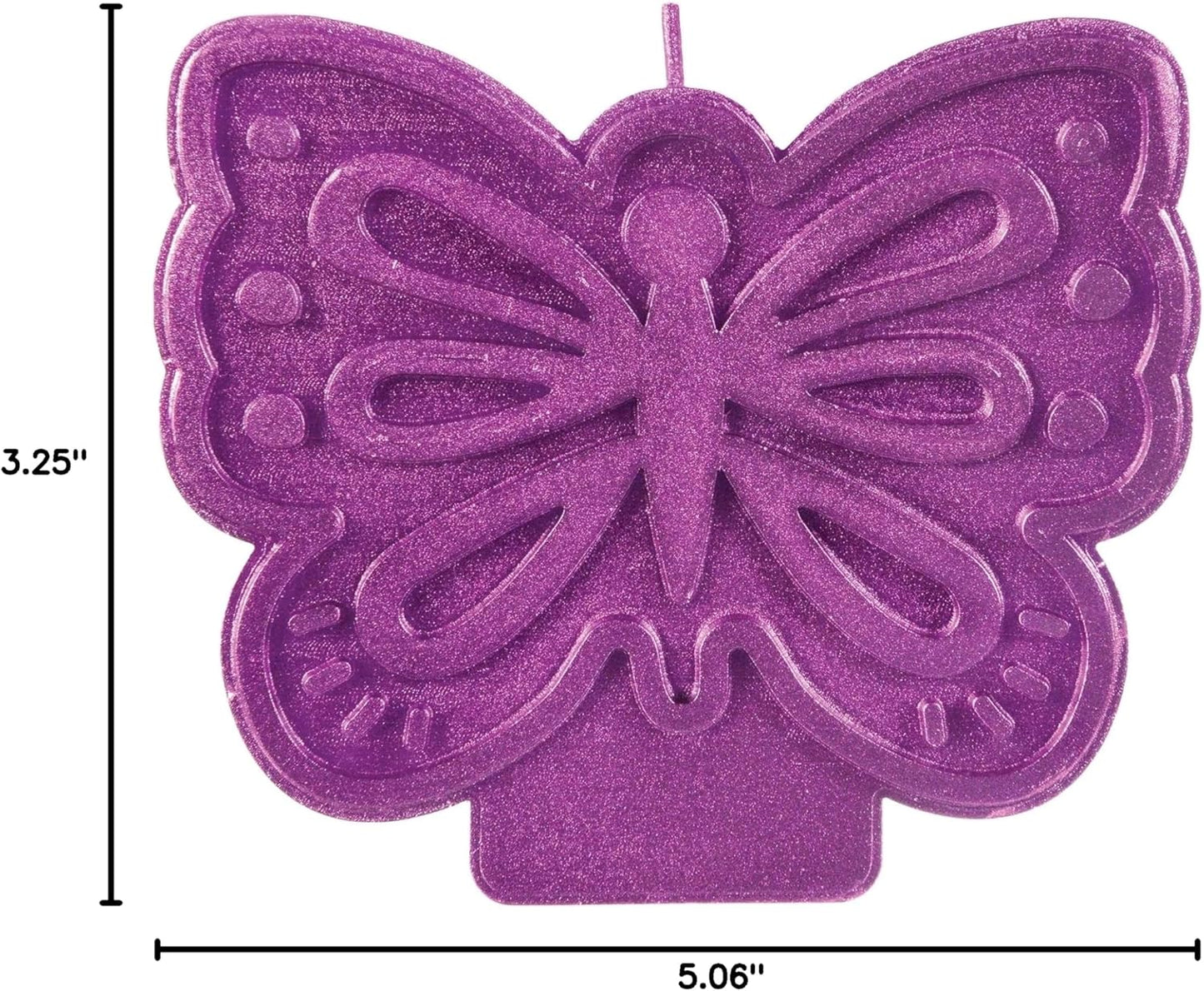 Flutter Purple Glitter Butterfly Candle